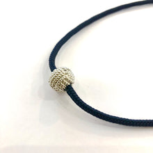 Navy and Silver Monkey Fist Sailors Knot Necklace