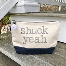 Navy Shuck Yeah Canvas Zip Bag