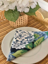 Blue Hydrangea & Gingham Reversible Napkin Set